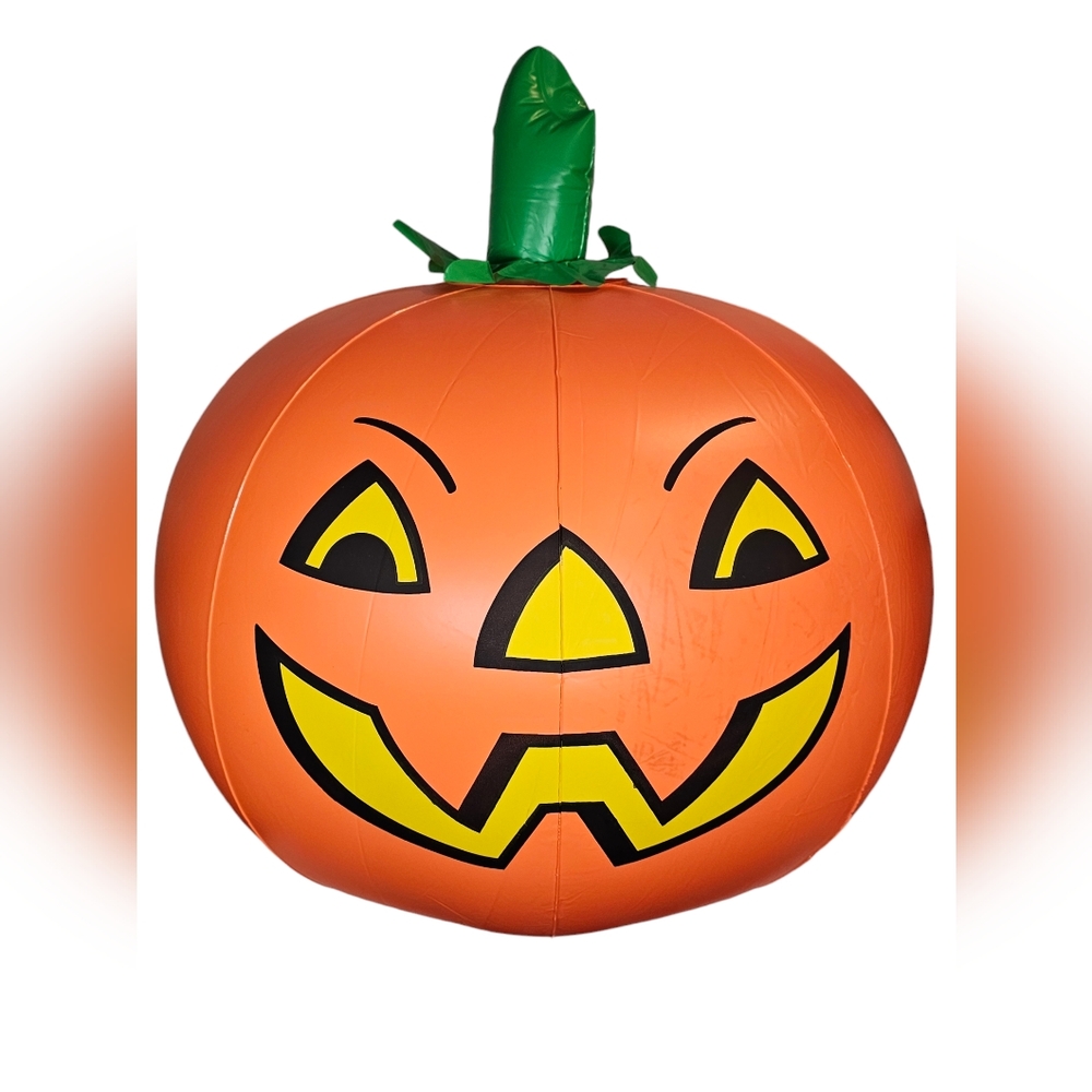 Vtg 91 Inflatable Large 32" Pumpkin Lillian Vernon Blow Up Vinyl Jack O' Lantern